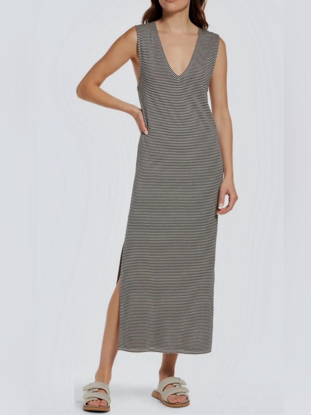 Rag & Bone Stripe Muscle Tank Midi Dress